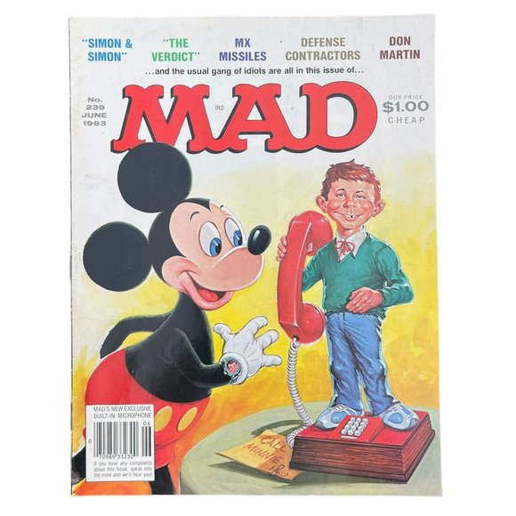 Vintage 1983 MAD Magazine No. 239‎ Mickey Collectible Comedy Satire Comic Book - Picture 1 of 2
